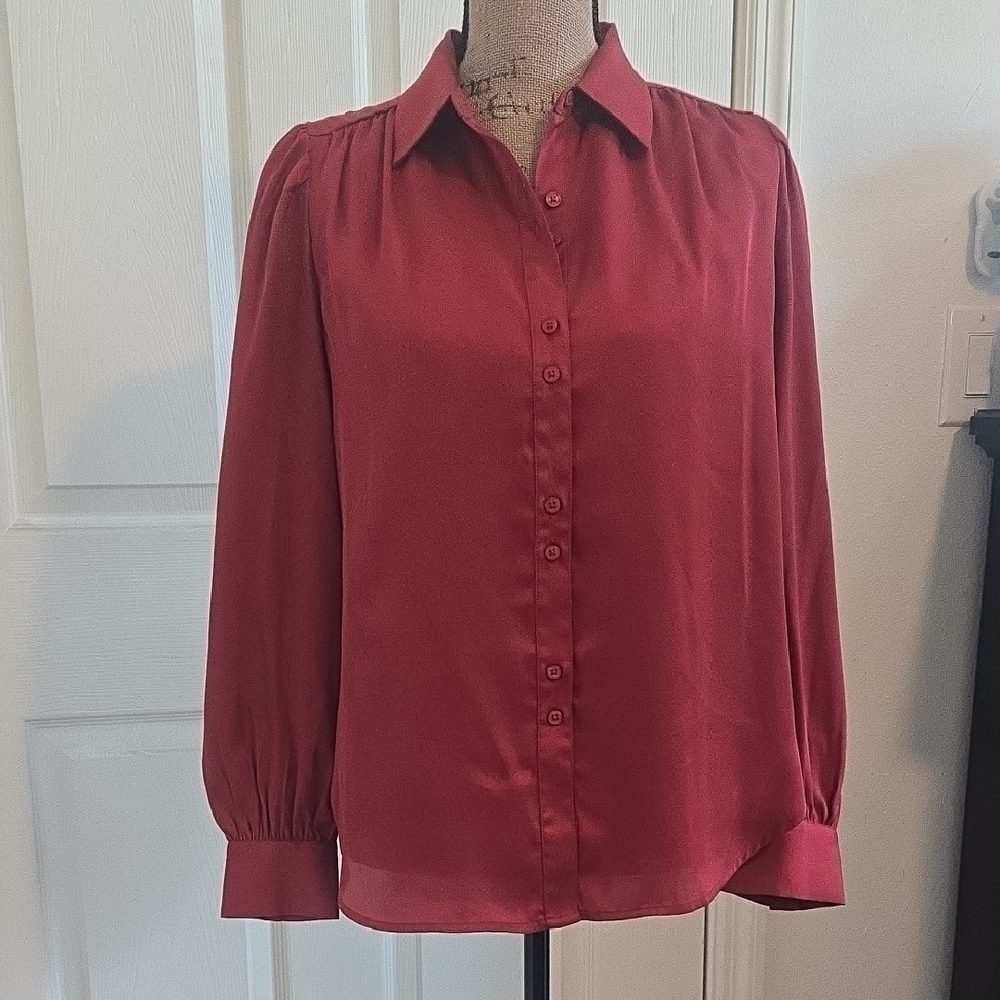 Ann Taylor Deep Red Blouse